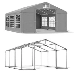 Partyzelt 5x6 PVC Pavillon Gartenzelt Festzelt Bierzelt Wasserdicht NEU Grau W - Bild 1 von 3