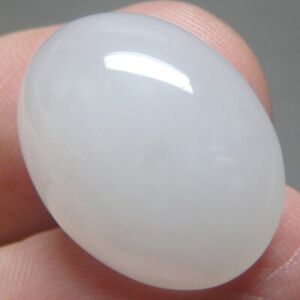 NICE 19.5 ct Genuine Jadeite Jade (Natural-Type A) White Cabochon