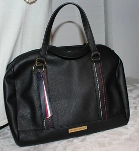 TOMMY HILFIGER Black Tote Satchel Handbag Purse - Picture 1 of 10