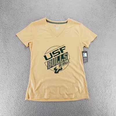 Camisa Champion Mujer XL Amarilla Deportiva Atlética USF Fútbol Universitario Transpirable Foto 1 de 4