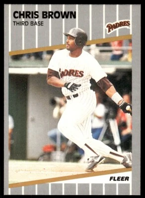1989 Fleer Baseball Card Chris Brown San Diego Padres #301 - Image 1 of 2
