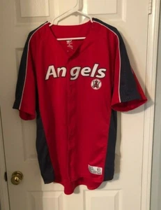 Los Angeles Angels Dynasty Serie durchgehender Knopf Trikot Hemd Herren Größe X-Large - Bild 1 von 4