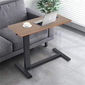 Tiltable Large Overbed Bedside Table with Rolling Wheels Adjustable Laptop Desks - Picture 1 of 21