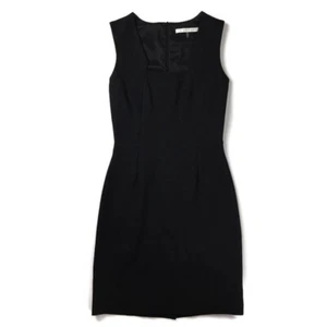 Trina Turk Abigayle Dress Black Square Neck Sheath Womens 2 Zip Up MSRP $268 - Picture 1 of 12
