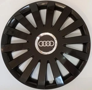 4 Enjoliveurs Roues Boulons Audi 80 90 100 A1 A2 A3 A4 Allroad A6 TT 17" nero - Imagen 1 de 2