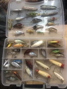 Lot of 45 Vintage Heddon & Unknown Fishing Lures Spooks Torpedos Rattle, Wood - Picture 1 of 9