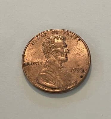 1999 US Lincoln Penny, no Mint Mark, Close AM, Rare Coin, Error - Image 1 of 2