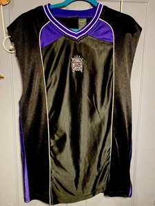 SACRAMENTO KINGS BLACK AND PURPLE SLEEVELESS SHIRT  L - Picture 1 of 3