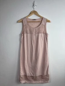 M&S Dress Size UK 8 Linen Blend Lined Shift Dress Pale Pink Spring Summer - Picture 1 of 9