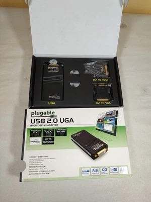 Plugable USB 2.0 UGA Multi-Display Adapter Display-Link DVI VGA HDMI 1920x1080 - Image 1 of 3