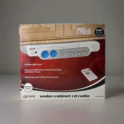 GPX White Under Cabinet CD Player/Radio Model: KCCD6316DT W/ Remote & Hardware - Image 1 of 4