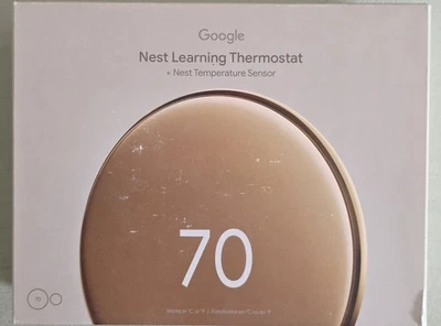 Google Nest Learning Thermostat 4th Gen Polished Gold w/Temp Sensor BRAND NEW