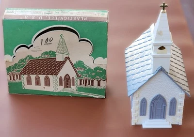 Plasticville CC-8g Church Kit - Complete with Box - Grey Roof A - Image 1 of 4
