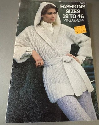 1977 COATS & CLARK #262  SIZES 18-46 BOOKLET-KNITTING AND CROCHETING - Image 1 of 4