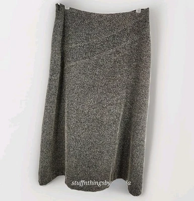 George Tweed Style A-Line Midi Length Lined Skirt Size 16 (34 Inch) Charcoal - Image 1 of 4