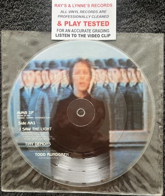 Todd Rundgren - I Saw The Light 4 Track 7'' EP PICTURE DISC TESTED EX VIDEO CLIP - Image 1 of 4