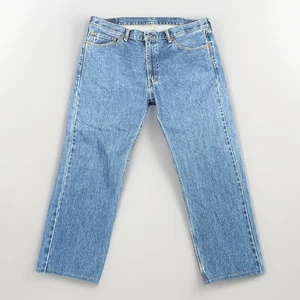 Levis 505 Jeans Men 40x32 Blue Straight Leg Classic Fit Denim Zipper Fly Casual - Picture 1 of 9
