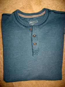Mens NWOT Blue EDDIE BAUER Henley Long Sleeve Knit Shirt 3XLT - Picture 1 of 1