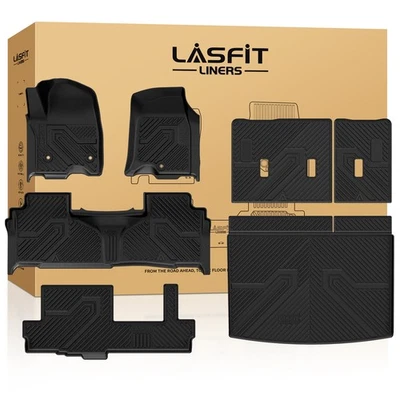 LASFIT Floor Mats for Cadillac Escalade ESV 2021-2025 8-Seats Cargo Mat Liners — 第 1/4 张图片