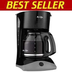 User-Friendly Black Coffee Maker 12-Cups with Removable Filter & Indicator Light - Picture 1 of 8