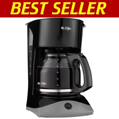 User-Friendly Black Coffee Maker 12-Cups with Removable Filter & Indicator Light - Image 1 of 4