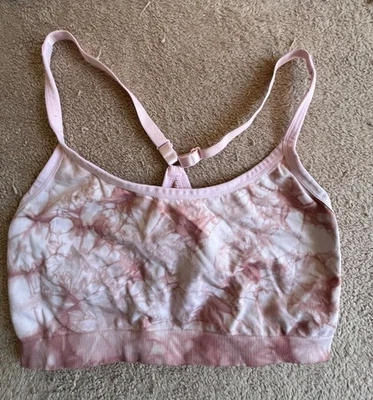 Torrid Plus Size Bralette Pink Tie-Dye 2X Adjustable Straps Ladder Back Stretch - Image 1 of 4