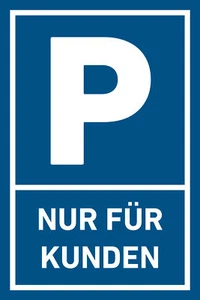 Parkplatz Parkschild Aufkleber Nur für Kunden Schild Alu Parkpfeil - Bild 1 von 1