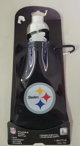 Pittsburgh Steelers Foldable Water Bottle 16 oz Biking Hiking Cover