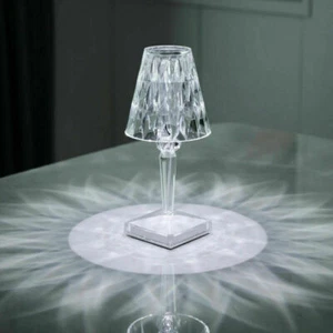 WIEDERAUFLADBARE LED TISCHLAMPE FÜR BARS RESTAURANTS HOTEL PUB TRANSPARENT - Bild 1 von 4