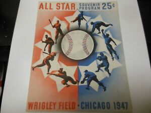 1947 MLB BASEBALL ALL STAR GAME PROGRAM DECENT CONDITION CHICAGO CUBS WRIGLEY