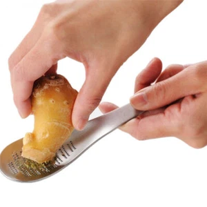 Edelstahl Löffel Ingwer Zitrone Zester Wasabi Muskatnuss Knoblauch Reibe - Bild 1 von 6