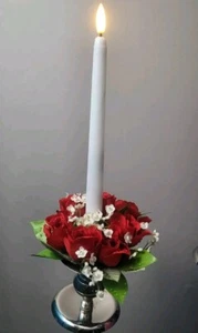 2 X Anillos Velas Flores Artificiales Rosa Roja Mesa Boda Decoraciones de Navidad - Imagen 1 de 9