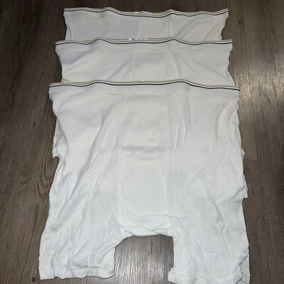 3 VINTAGE Men's Stafford 100% Cotton Boxer Briefs Size 50 New Old Stock White - Image 1 of 4