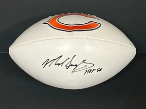 Mike Singletary Bears Auto Signed Logo Football Beckett COA Imperfect HOF 98 - Picture 1 of 2