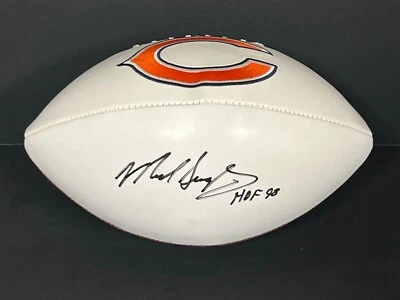 Mike Singletary Bears Logo Firmado Automáticamente Fútbol Beckett Certificado de Autenticidad Imperfecto Salón de la Fama 98 Foto 1 de 2