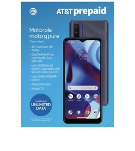 New & Sealed - Motorola Moto G Pure - (AT&T) Prepaid Smartphone - Free Shipping - Afbeelding 1 van 1