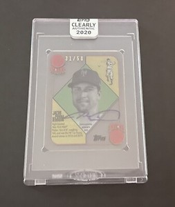 Jacob deGrom Topps 2020 Clearly Authentic Auto Card 31/50 New York Mets MLB