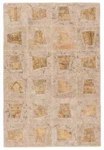 Patchwork Handgeknüpfter Perserteppich 150x100 cm-Orient,Carpet,Rug,Vintage,Beig - Picture 1 of 8