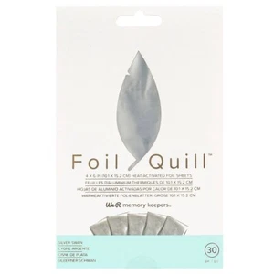 New & Sealed - Foil Quill Heat Activated Foil Sheets 4"X6" 30 Sheets SILVER SWAN - Picture 1 of 2