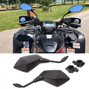 For Yamaha Grizzly 700 660 550 450 ATV Rearview Mirrors + 7/8" Handlebar Clamps - Bild 1 von 15