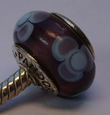 Original Pandora Beads Element Glas Murano Blumen  790640  Silber Charms  Nr.21a - Bild 1 von 4