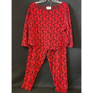 Chris Brannigan Womens Pajama Size Large Red Paisley Cozy Comfortable VTG - Picture 1 of 9