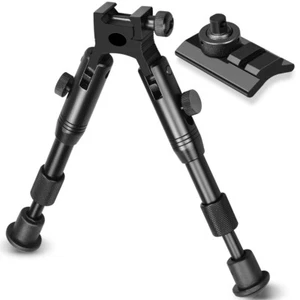 Tactical Compact Spring Return Hunting Rifle 6 Inch Bipod Picatinny Rail Mount - Picture 1 of 16