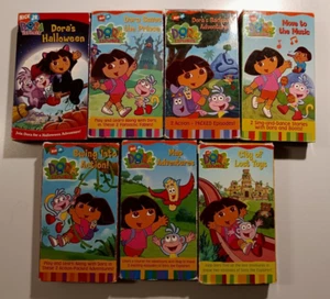 Dora the Explorer 7 VHS Video Tape Lot Map Adventures Save the Prince Move Music - Picture 1 of 6