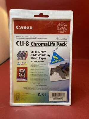 Canon CLI-8 Chromalife Pack - Cyan, Magenta & Yellow GP-501 Glossy Photo Paper - Image 1 of 4