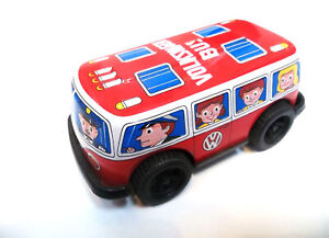 VINTAGE TIN LITHO TOY FRICTION DRIVE CAR MADE IN JAPAN VW VOLKSWAGEN BUS 4 1/2"