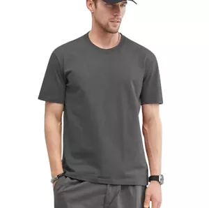 Sebashley 100% Baumwolle T-Shirts für Herren Damen Rundhals Vintage Unisex Loose Fit - Bild 1 von 21