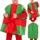 Kids Boy's Xmas Gift Box Costume Bowknot Loose Coat Color Contrast Tops Claus