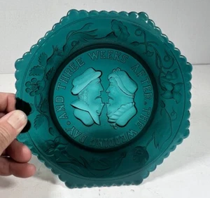  Lustiger frisch verheirateter türkischer Teller gewellter Rand 7,75 Zoll - Bild 1 von 6