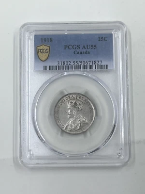 1918 25C PCGS Au55 Canada - Image 1 of 4